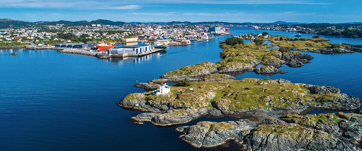 An aerial view of Haugesund, Norway